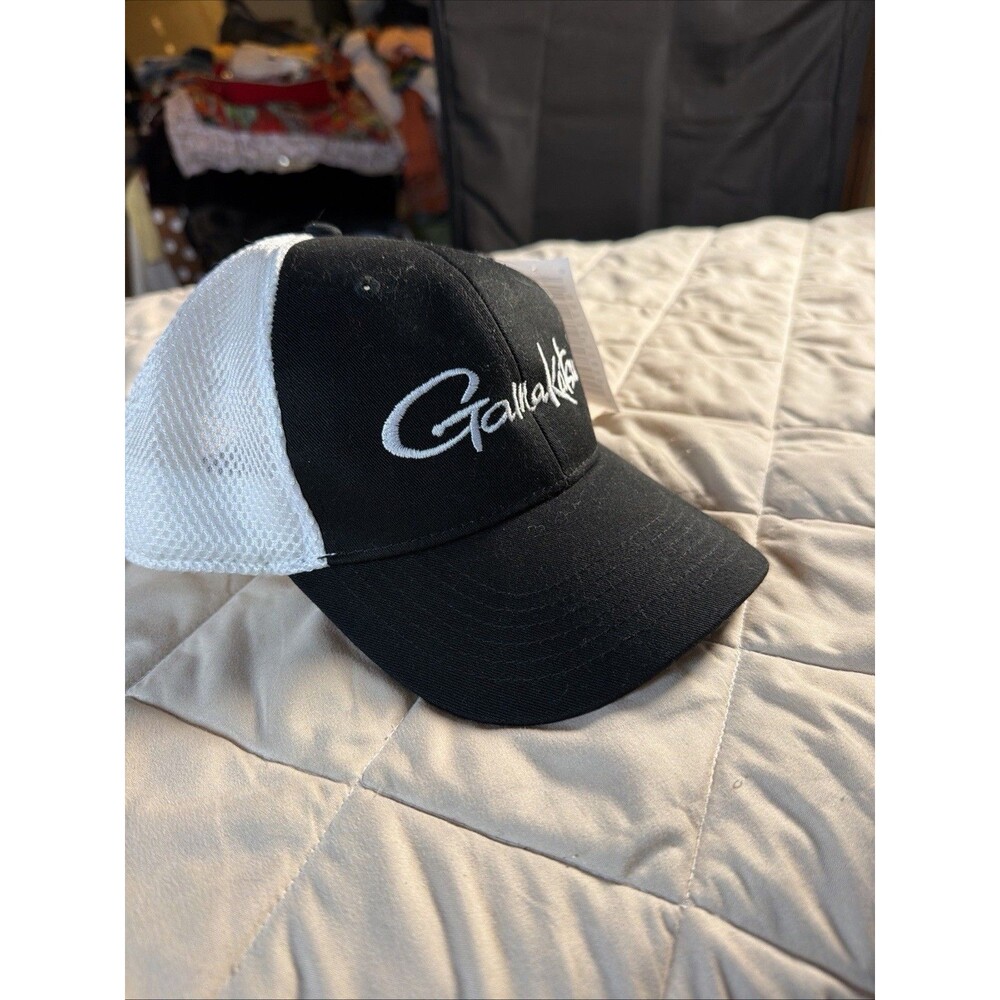 Gamakatsu Black White Trucker Hat Snapback Mesh Fishing Cap One Size NWT